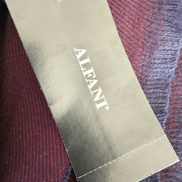 Alfani men’s scarf Navy Burgundy maroon NWT one size colorblock - Picture 5 of 6